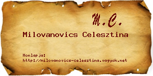 Milovanovics Celesztina névjegykártya